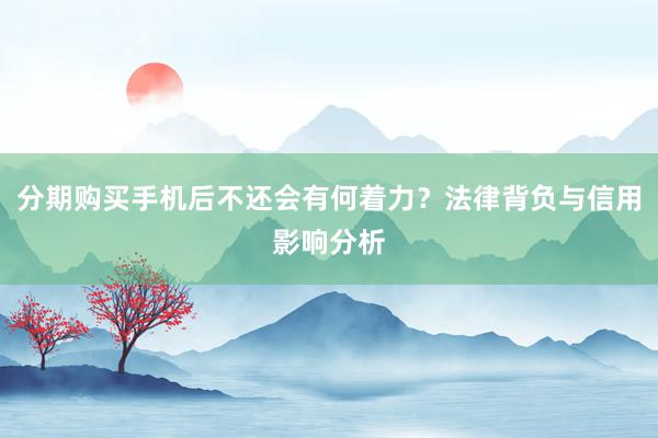 分期购买手机后不还会有何着力？法律背负与信用影响分析